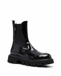 schwarze Chelsea Boots aus Leder von MSGM