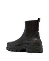 schwarze Chelsea Boots aus Leder von Moncler