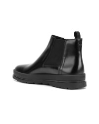 schwarze Chelsea Boots aus Leder von Prada