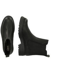 schwarze Chelsea Boots aus Leder von Clarks