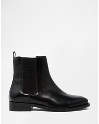 schwarze Chelsea Boots aus Leder von Asos