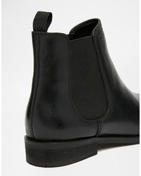 schwarze Chelsea Boots aus Leder von Asos