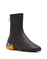 schwarze Chelsea Boots aus Leder von Raf Simons