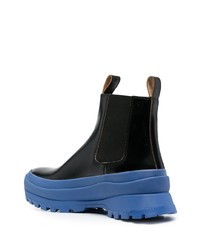 schwarze Chelsea Boots aus Leder von Jil Sander