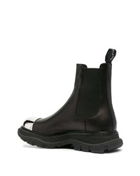 schwarze Chelsea Boots aus Leder von Alexander McQueen