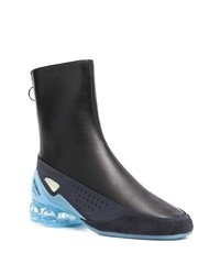 schwarze Chelsea Boots aus Leder von Raf Simons