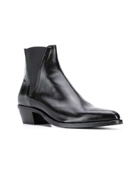 schwarze Chelsea Boots aus Leder von Saint Laurent