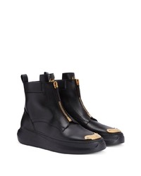 schwarze Chelsea Boots aus Leder von Giuseppe Zanotti