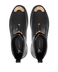 schwarze Chelsea Boots aus Leder von Giuseppe Zanotti