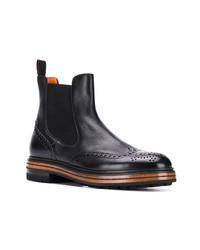 schwarze Chelsea Boots aus Leder von Santoni