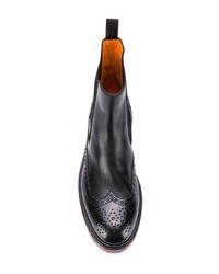 schwarze Chelsea Boots aus Leder von Santoni