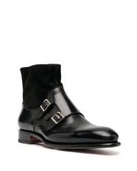 schwarze Chelsea Boots aus Leder von Santoni