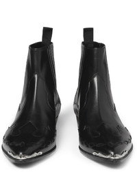schwarze Chelsea Boots aus Leder von Saint Laurent