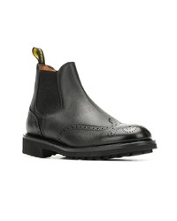 schwarze Chelsea Boots aus Leder von Doucal's