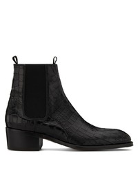 schwarze Chelsea Boots aus Leder von Giuseppe Zanotti