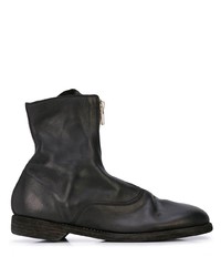 schwarze Chelsea Boots aus Leder von Guidi