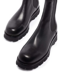 schwarze Chelsea Boots aus Leder von Jil Sander