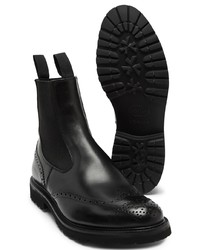 schwarze Chelsea Boots aus Leder von Tricker's