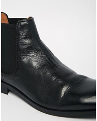 schwarze Chelsea Boots aus Leder von Selected