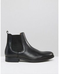 schwarze Chelsea Boots aus Leder von Selected