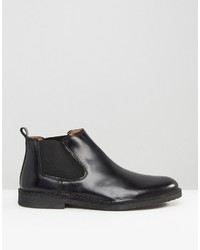 schwarze Chelsea Boots aus Leder von Selected