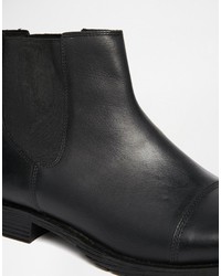 schwarze Chelsea Boots aus Leder von Jack and Jones