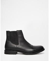 schwarze Chelsea Boots aus Leder von Jack and Jones