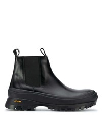 schwarze Chelsea Boots aus Leder von Jil Sander