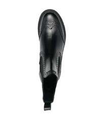schwarze Chelsea Boots aus Leder von Versace