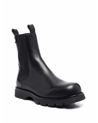 schwarze Chelsea Boots aus Leder von Jil Sander