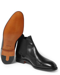 schwarze Chelsea Boots aus Leder von John Lobb