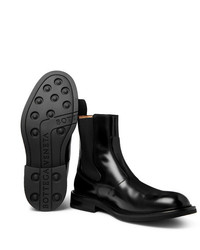 schwarze Chelsea Boots aus Leder von Bottega Veneta