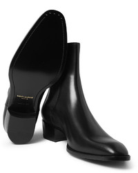 schwarze Chelsea Boots aus Leder von Saint Laurent