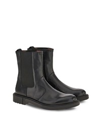 schwarze Chelsea Boots aus Leder von Salvatore Ferragamo