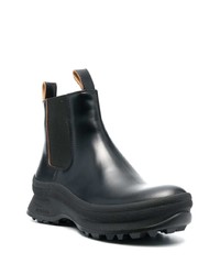 schwarze Chelsea Boots aus Leder von Jil Sander