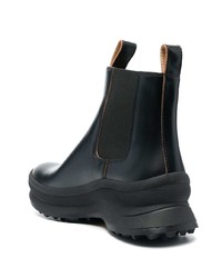 schwarze Chelsea Boots aus Leder von Jil Sander