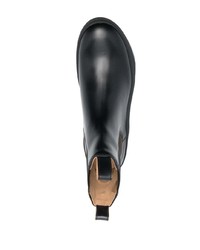 schwarze Chelsea Boots aus Leder von Jil Sander