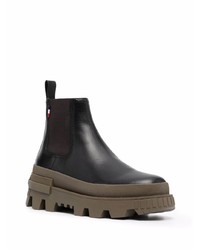 schwarze Chelsea Boots aus Leder von Moncler