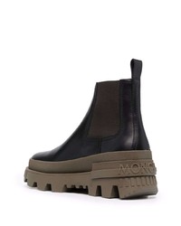 schwarze Chelsea Boots aus Leder von Moncler