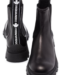 schwarze Chelsea Boots aus Leder von DSQUARED2