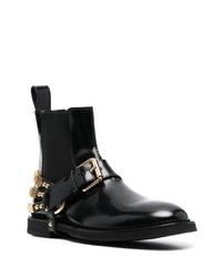 schwarze Chelsea Boots aus Leder von Moschino