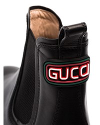 schwarze Chelsea Boots aus Leder von Gucci