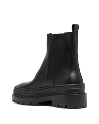 schwarze Chelsea Boots aus Leder von Tommy Jeans