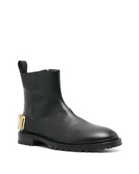 schwarze Chelsea Boots aus Leder von Moschino