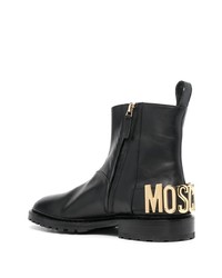 schwarze Chelsea Boots aus Leder von Moschino