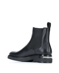 schwarze Chelsea Boots aus Leder von DSQUARED2