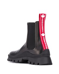 schwarze Chelsea Boots aus Leder von DSQUARED2