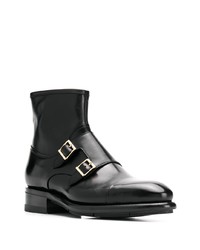 schwarze Chelsea Boots aus Leder von Santoni