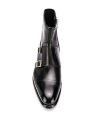 schwarze Chelsea Boots aus Leder von Santoni