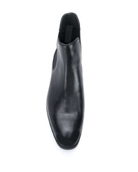 schwarze Chelsea Boots aus Leder von Emporio Armani